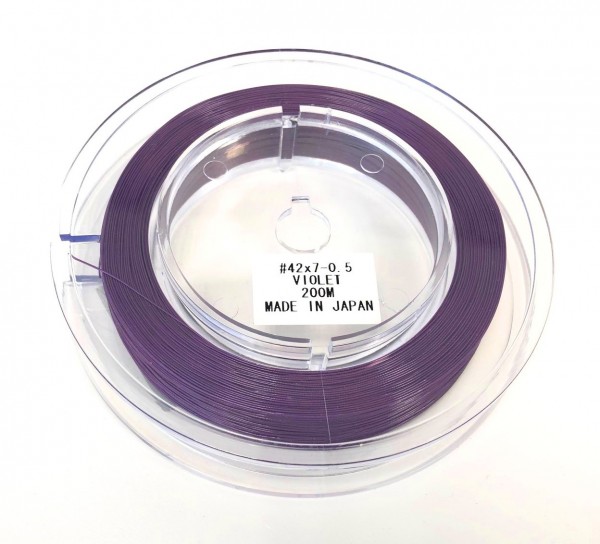 Stahlseil Premium 0,5mm - 200 Meter - Schmuckdraht - Farbe: violet - ANGEBOT!