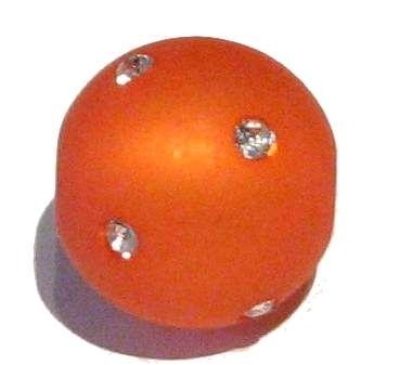 Polarisperle orange 16 mm - mit Swarovski-Kristall