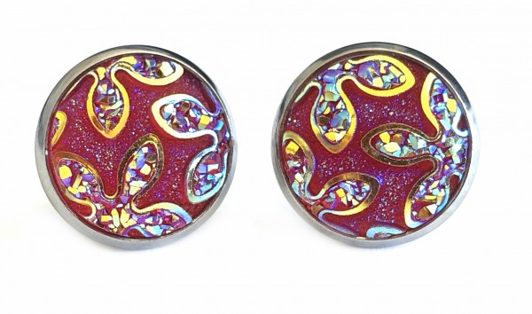 Sunny Ohrstecker Edelstahl 14mm - silber-berry