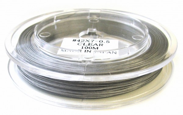 Steel rope Premium 0,5 mm – 100 meters – Jewelry wire – Color: Natural steel (silver grey)