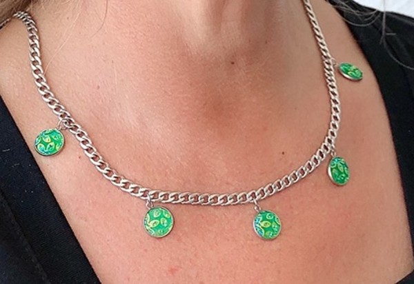 Stainless steel necklace - sunny green - available in different lengths