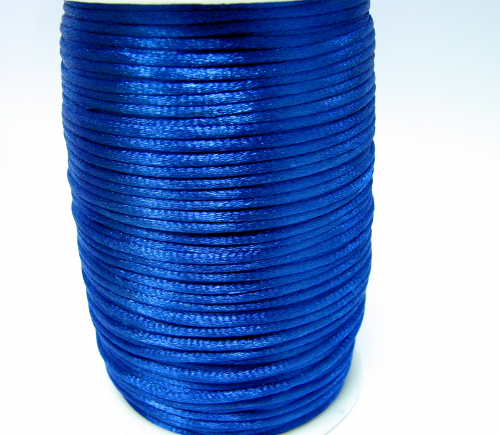 Seidenband 2mm - blau - 1 Meter Kunstseide