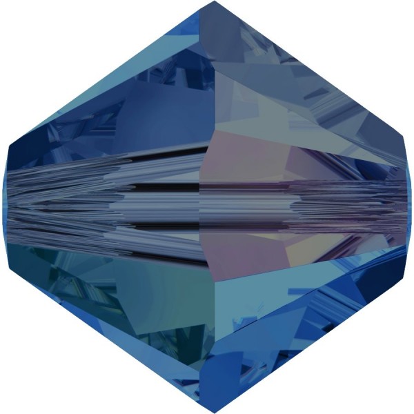 Swarovski Crystal 5328 Xilion Bicone Bead 4mm --- 10 Stück - Capri Blue AB 2x