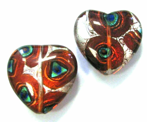 Fantasy heart made of glass – 25 mm – 1 pcs.