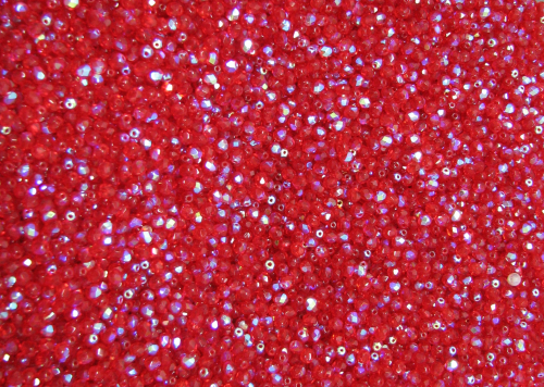 Glass sanded beads 4 mm – siam AB – 100 pieces – in the best quality!
