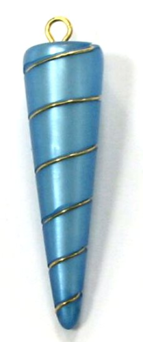 Polaris- Spitze-Anhänger royalblau mit goldener Drahteinlage