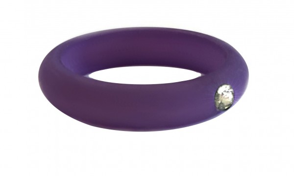 Polaris finger ring with crystal – purple