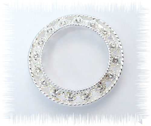 Creative pendant -Filigran ring silver plated with Swarovski crystals