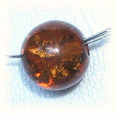 Coarse glitter bead 14 mm – light brown