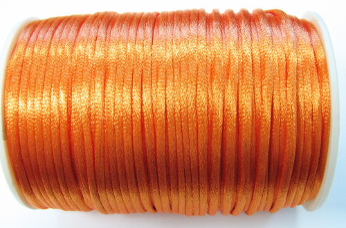 Seidenband 2mm - orange - 1 Meter Kunstseide