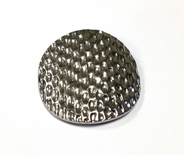 Pendant – Bolo- Colour: Rhodium glossy – 25 mm with waffle pattern