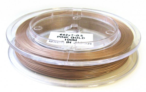Stahlseil Premium 0,5mm - 100 Meter - Schmuckdraht - Farbe: rosegold