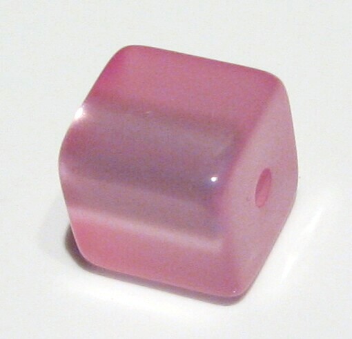 Polariswürfel 6mm pink glänzend - Kleinloch
