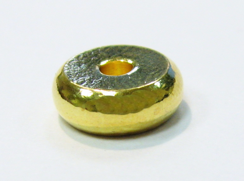 Spacer Scheibe 9x3mm - 1 Stück Loch 2,2mm - gold