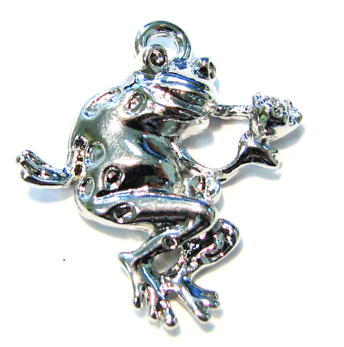 Frog – 37 mm – pendant part silver coloured