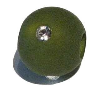 Polarisperle olive 10mm - mit Swarovski-Kristall