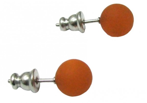 Polaris Earrings 8 mm --Stainless steel- 1 pair – rust brown
