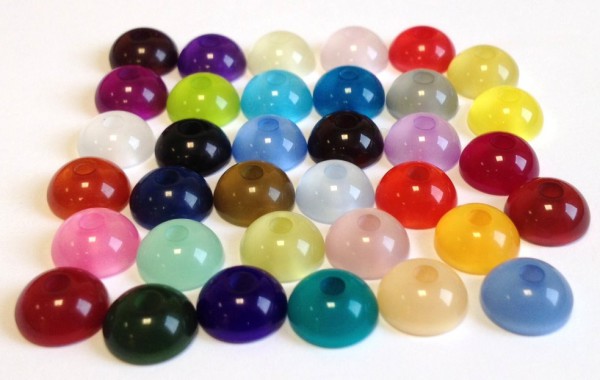 Polaris half bead glossy 10x5 mm – 35 pieces in different colors