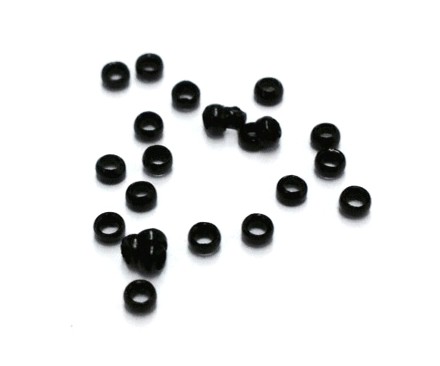 Schmelzperlen - Quetschperlen (2mm) schwarz - 1 Gramm - ca. 60 Stk.
