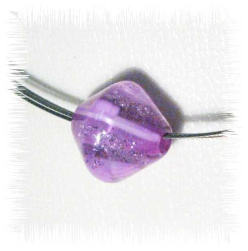 Ilumibead “Crystal Stripes” 12 mm double cone – light purple