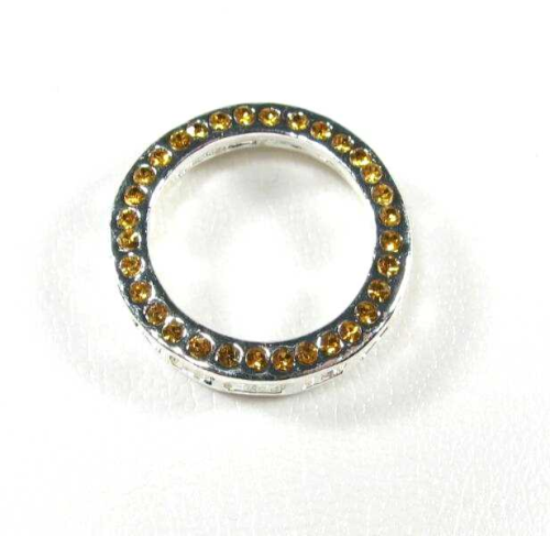 Creative pendant – crystal ring silver plated with Swarovski crystal, light topaz