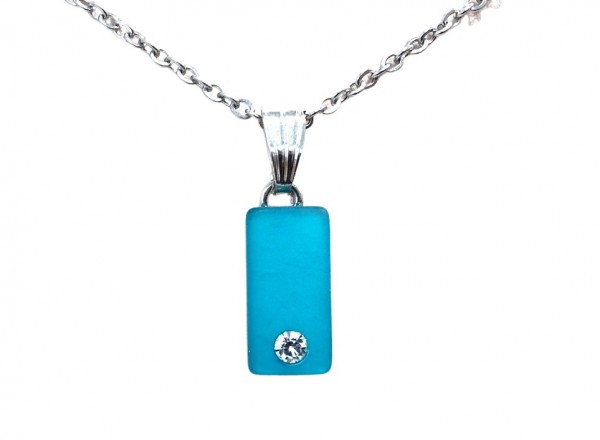 Polaris Chain Pendant with Swarovski Crystal – silver-turquoise