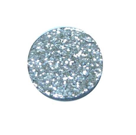 Polaris disc 22 mm – round – Fine glitter silver