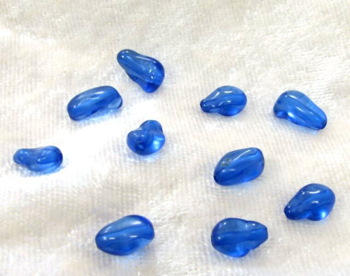 Nugget beads made of plastic blue/1 pack of 10 pieces