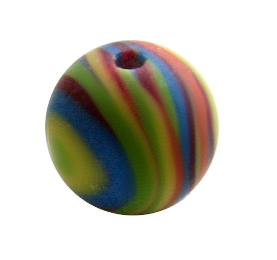 Polarisperle Zebra 12mm - Farbe: bunt - Kleinloch