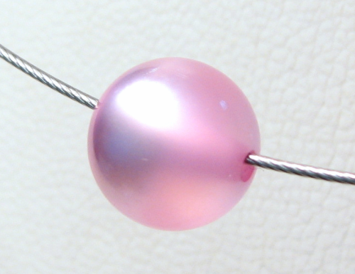 Polarisperle 8mm pink glänzend - Kleinloch