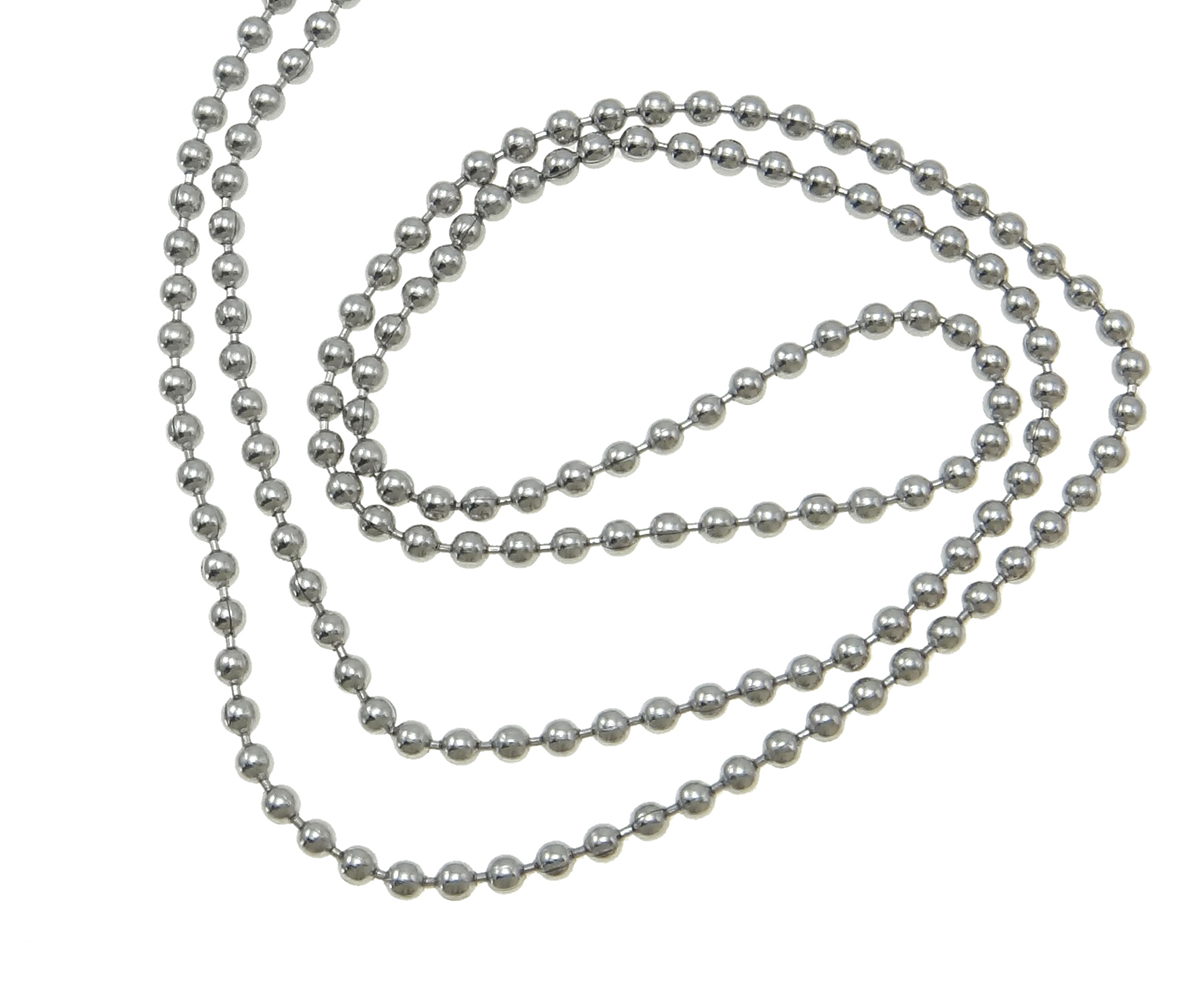 Ball chain – stainless steel – 2 mm thick – 1 meter | Link Chains ...