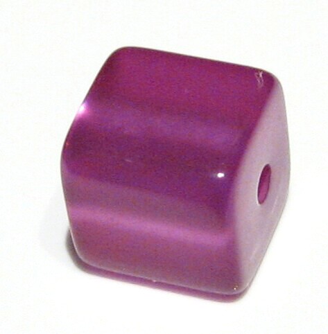 Polariswürfel 6mm lila glänzend - Kleinloch