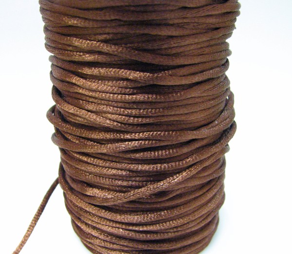 Seidenband 2mm - braun - 91 Meter Kunstseide
