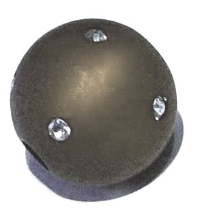 Polarisperle anthrazit 16mm - mit Swarovski-Kristall