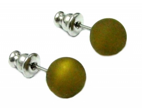 Polaris Earrings 8 mm --Stainless steel- 1 pair – olive