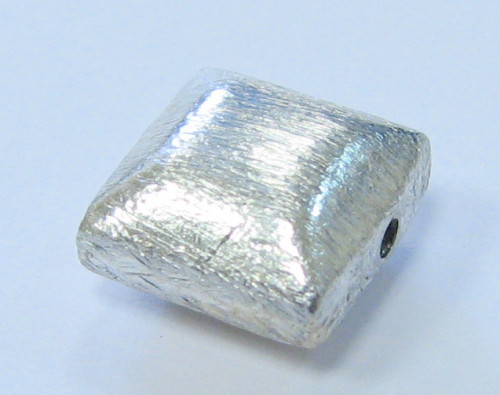 Kissen 10x10x6mm - Waagerecht gebohrt - 925 Sterling-Silber