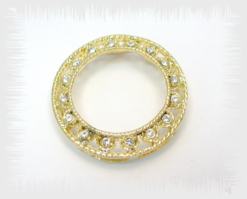 Creative pendant -Filigree ring gold plated with Swarovski crystals