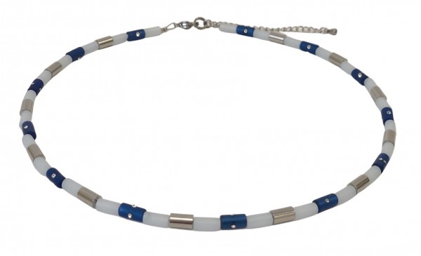 Craft set – Polaris Stainless Steel Collier – blue- Length 43-49 cm