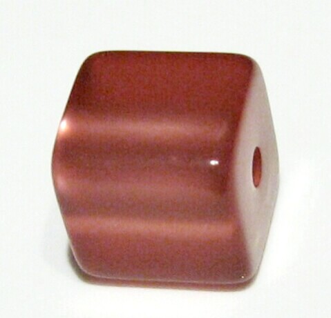 Polaris cube 6 mm terracotta glossy – small hole