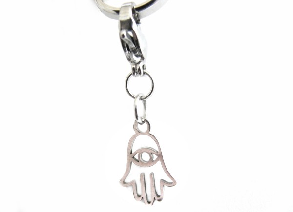 Charms - Pendant with lobster clasp - STAINLESS STEEL - Hamsa