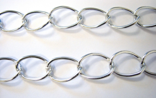 Gliederkette - Aluminium - 16mm breit - silber - 1 Meter