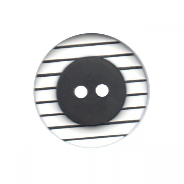 Button 15 mm – Stripes – white
