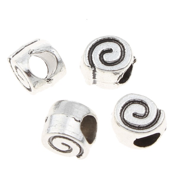 Snail – bead 10x7 mm – antique silver – Large hole – 1 pcs.