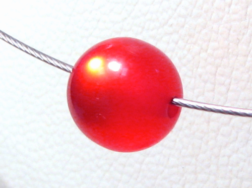 Polarisperle 8mm rot glänzend - Kleinloch