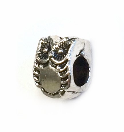 Owl bead 10x8x8 mm – antique silver – large hole