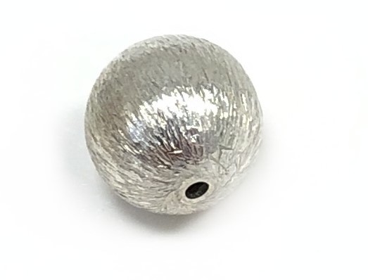 Perle 10mm - gebürstet - 925 Sterling-Silber - 1 Stück