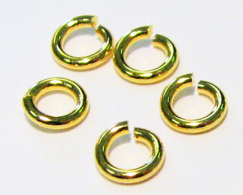 Jump rings / Binding rings 5x1 mm – approx. 62 pieces (5 g) gold coloured