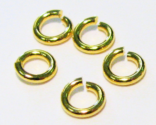 Binderinge/Ösen 5x1mm - ca. 62 Stück (5g) gold farbig