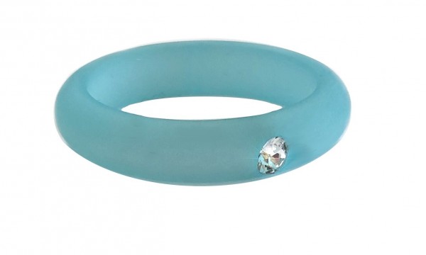 Polaris finger ring with crystal – turquoise