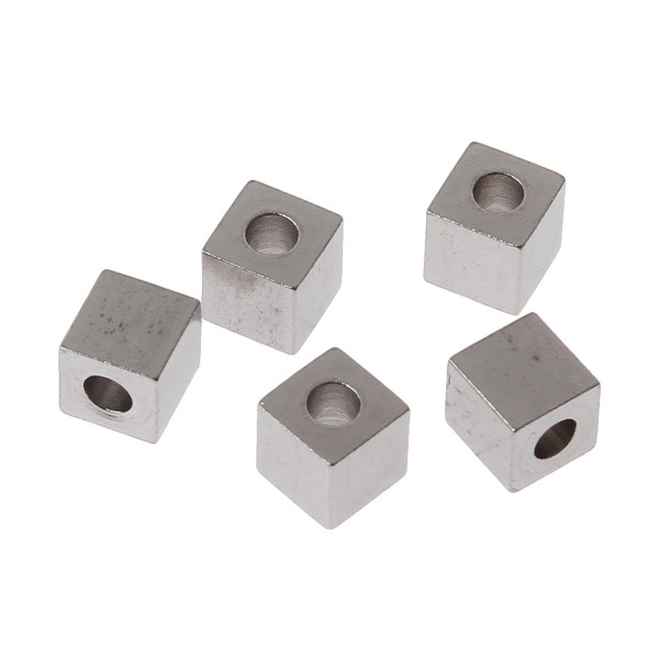 Cubes – 4x4 mm – stainless steel – hole size 1,7 mm – 1 pcs.